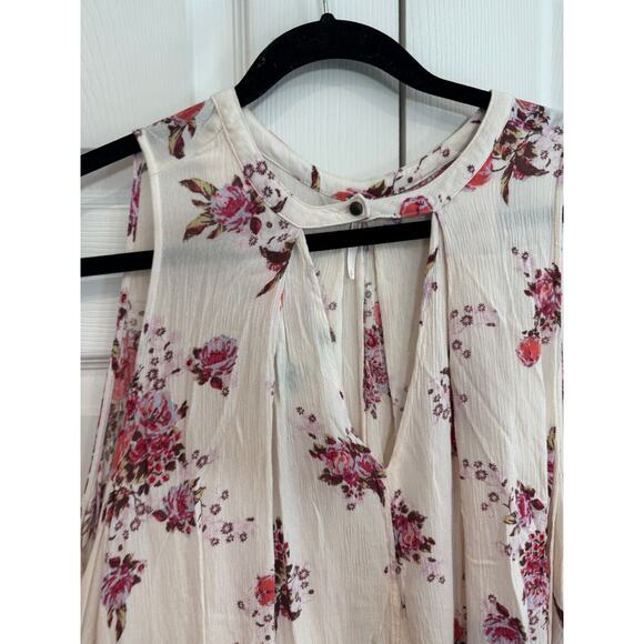 Free People Tree Swing Tunic Dress Cream Floral Boho Oversized Small - Picture 6 of 8